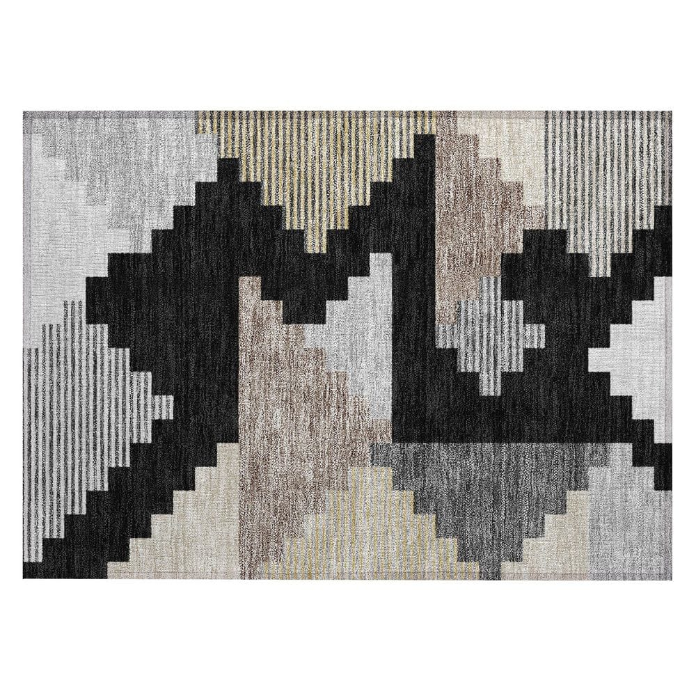 Chantille Machine Washable Indoor/Outdoor Abstract ACN2847 Black 3 ft. x 4 ft. Area Rug price history on PriceWatchPro