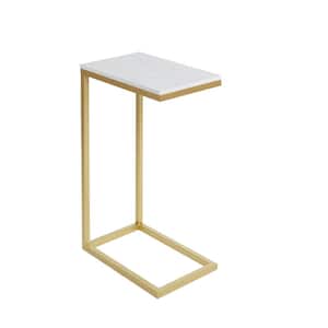 Bryson Gold and Faux Marble C Accent Table