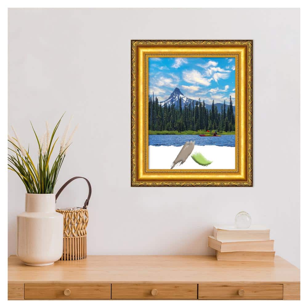 Colonial Embossed Gold 11x14 Pine Wood Wall Frame