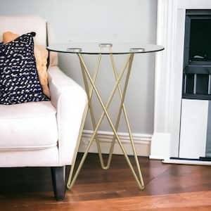 19.75 in. Clear Round Glass End Table