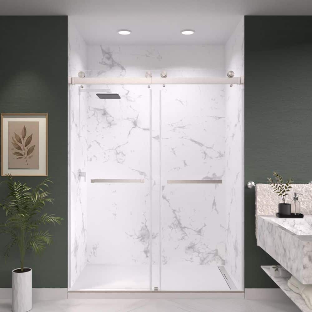 Kobiworks Catalyst 66 in. W x 76 in. H Double Sliding Frameless