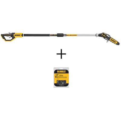8 in. 20-Volt MAX Cordless Pole Saw (Tool Only) with 8 in. Pole Chainsaw Chain 34 Link