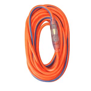 50 ft. 12/3 SJTW Hi-Visbility Multi-Color Outdoor Heavy-Duty Extension Cord with Power Light Plug