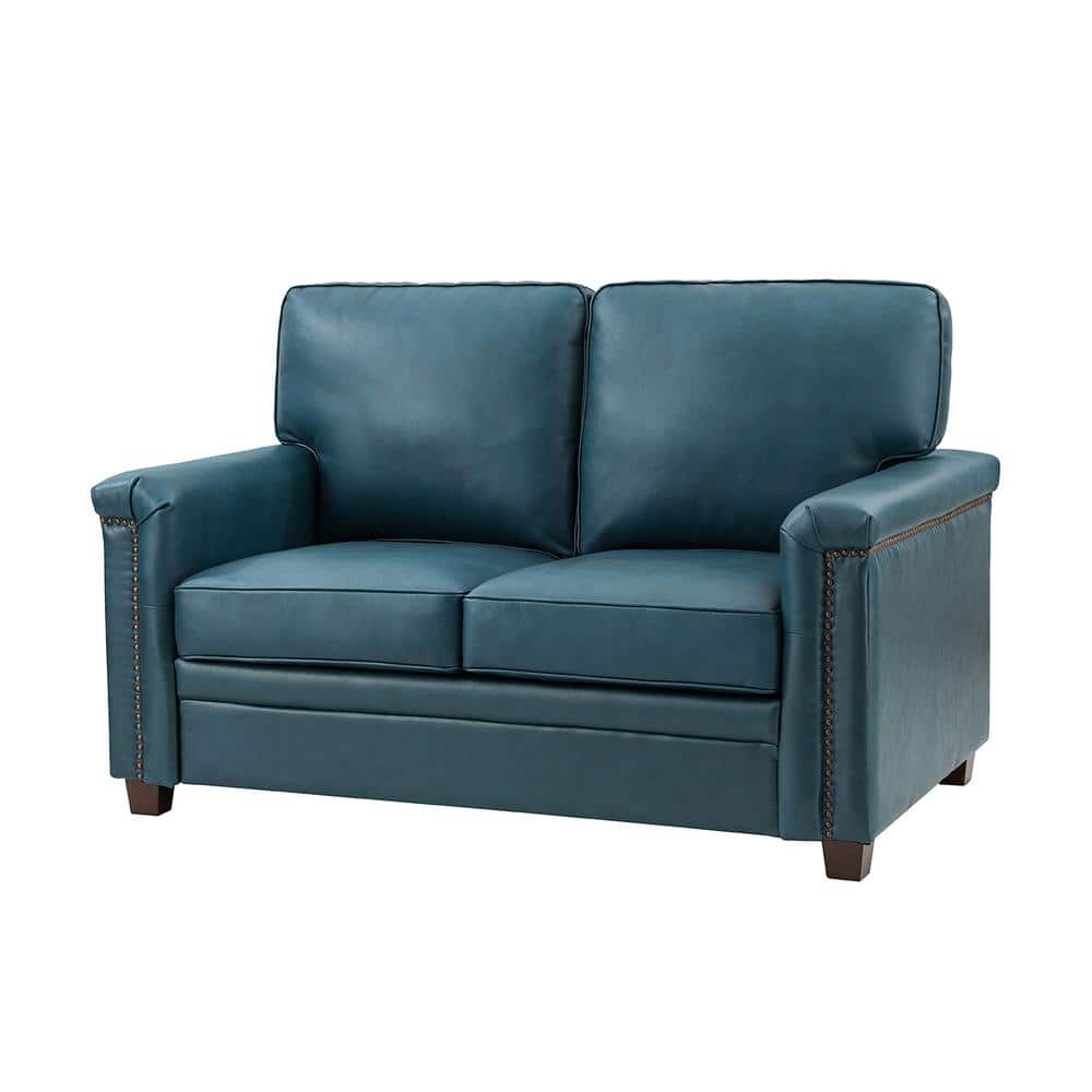 Turquoise Sectional Sofa Espresso Wood Legs Detachable Seat With Velcr —  Brother's Outlet