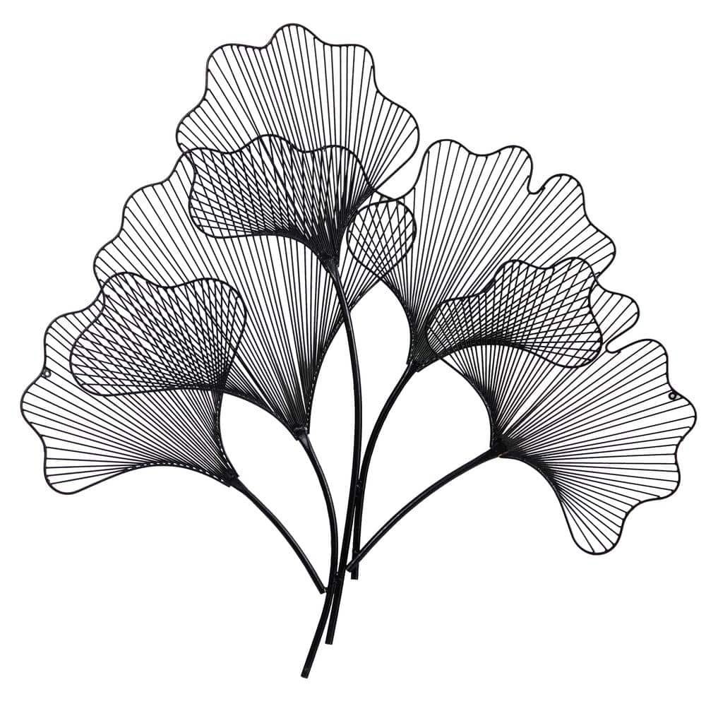 HOMCOM Gold 3D Metal Wall Art Modern Ginkgo Leaves Hanging Wall Sculptures  Home Decor 830-652V00MX - The Home Depot