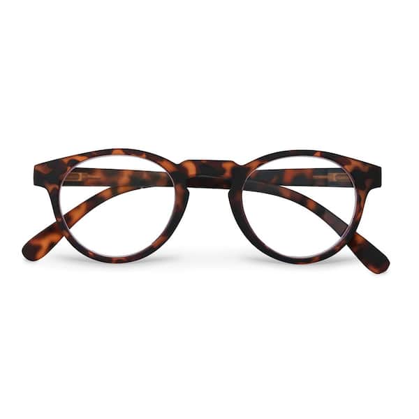 Round Tortoise Blue Light 1.25 Reading Glasses