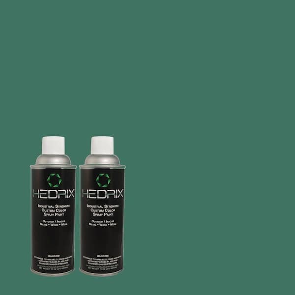 Hedrix 11 oz. Match of 500D-7 Caribbean Green Low Lustre Custom Spray Paint (2-Pack)
