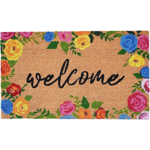 Multi-Colored 29 in. x 17 in. Coir Outdoor Door Mat