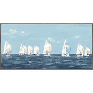 "Sailing Out" by Marmont Hill Floater Framed Canvas Nature Art Print 22.5 in. x 45 in.