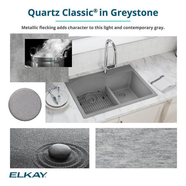 Elkay Quartz Classic 33 inch Drop-In Sink - Greystone ELGAD3322PDGS0