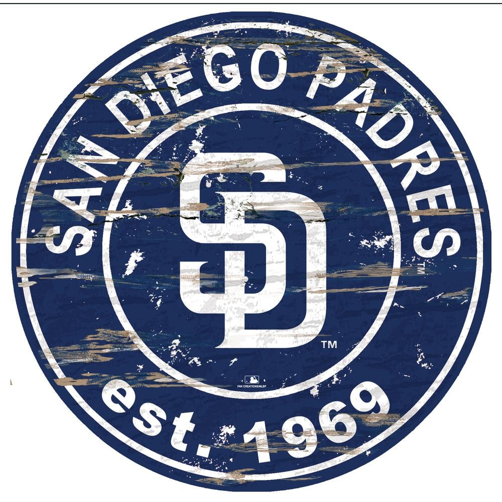 San Diego Padres Distressed Side Table With Team Colors