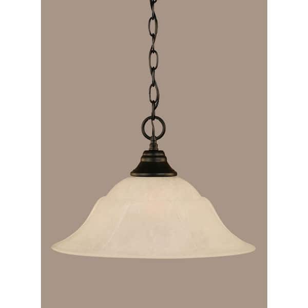 Unbranded Kingston 100-Watt 1-Light Matte Black Bowl Mini Pendant Light with Glass Shade