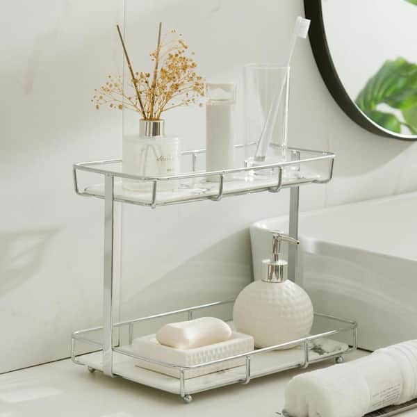 2個セットBATHROOM COUNTERTOP ORGANIZER GRAY 2-in-1 Bathroom