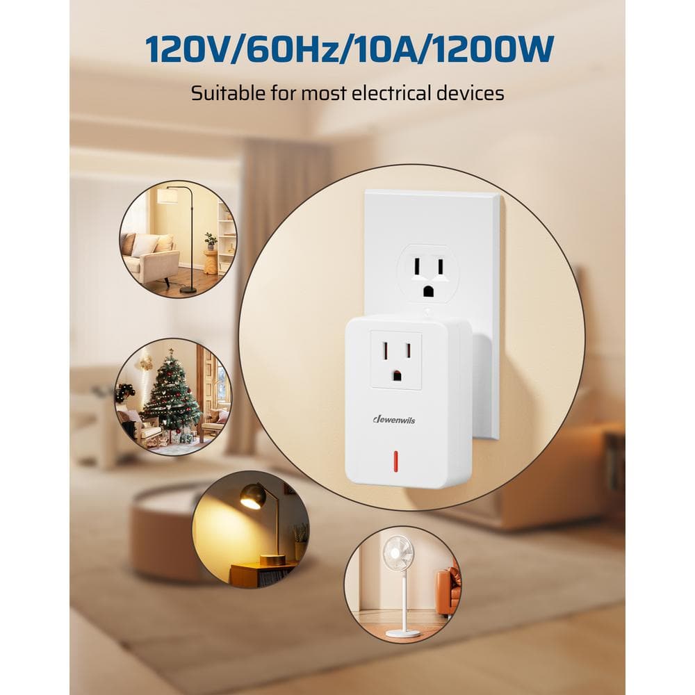 White Smart Wireless Remote Control Outlet and Wall Switch