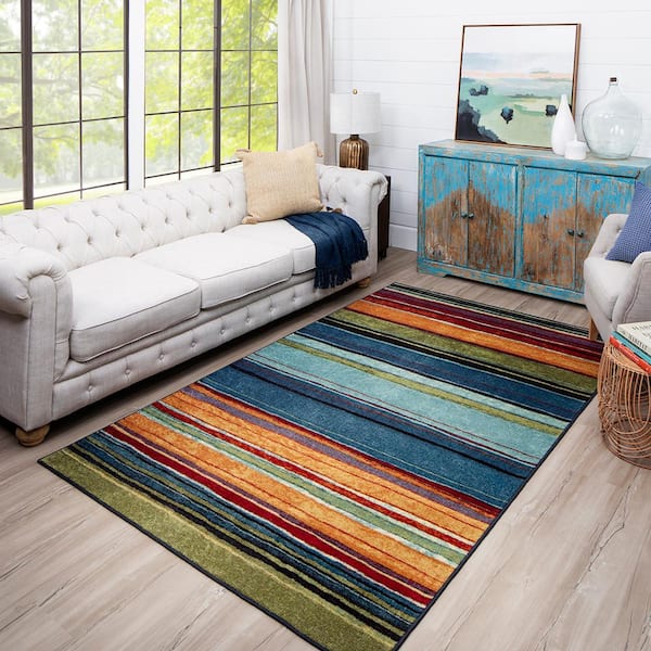 Mohawk Home Rainbow Multi 7 ft. 6 in. x 10 ft. Striped Area Rug
