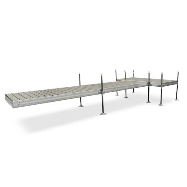 Tommy Docks 20 ft. T-Style Aluminum Frame with Decking Complete Dock Package for DIY Dock Modular Designs for Boat Dock Systems