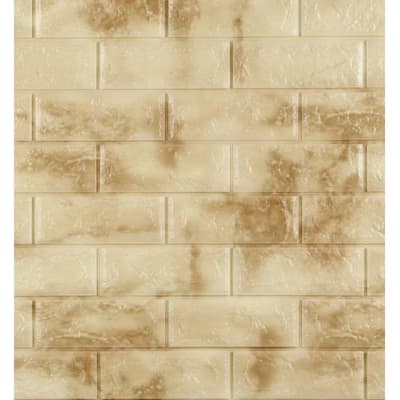 Falkirk Jura II 28 in. x 30 in. Peel and Stick Yellow, Cream Faux Bricks PE Foam Decorative Wall Paneling (10-Pack)