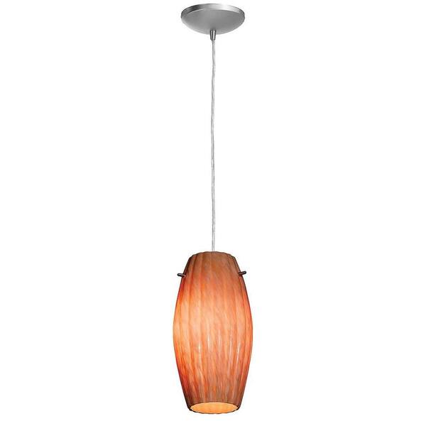 Access Lighting 1-Light Pendant Oil Rubbed Bronze Finish Amber Marble Glass-DISCONTINUED
