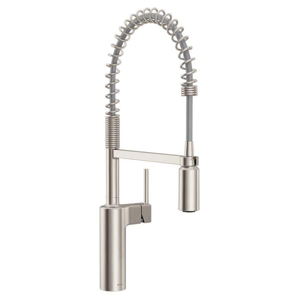 Inara Spot Resist Stainless 23.17 in. H Spring Pull Down Kitchen Sprayer Faucet with 360° Spout Swivel