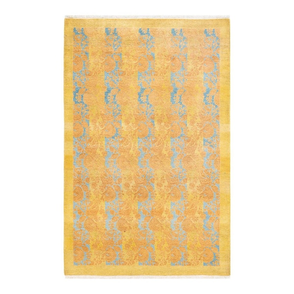 Mogul Green 4 ft. x 6 ft. Oriental Wool Indoor Area Rug