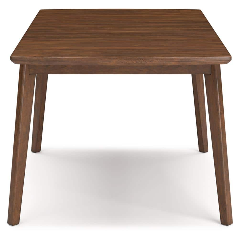 Mid-Century Modern Brown Wood Extendable Dining Table