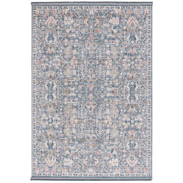 Vivaldi 5 ft. x 8 ft. Light Blue/Ivory Distressed Border Area Rug