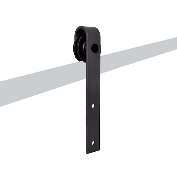72 in. Black Classic Bent Strap Barn Style Sliding Door Track and Hardware Set 72 in. Black Classic Bent Strap Barn Style Sliding Door Track and Hardware Set