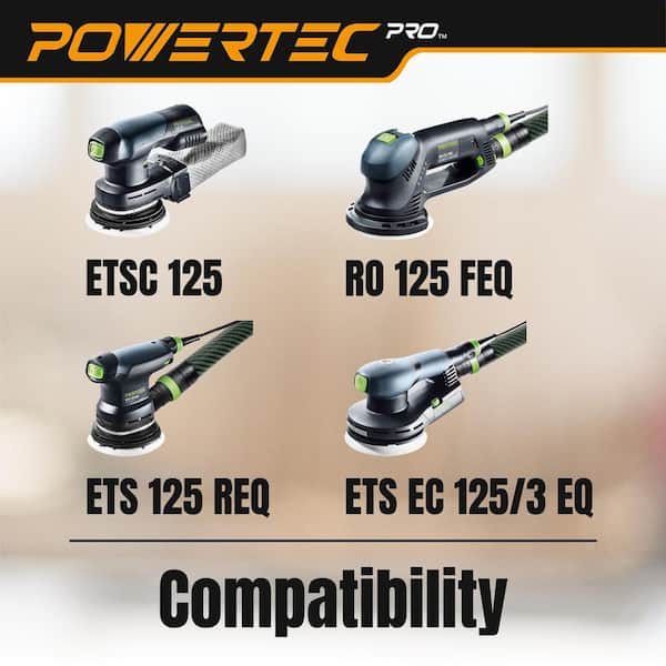 POWERTEC 5 in. 9 Holes Assorted Zirconia Hook and Loop Sanding
