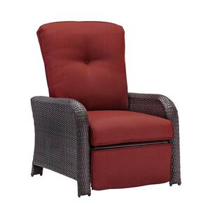 Strathmere Crimson Red Outdoor Reclining Patio Arm Chair