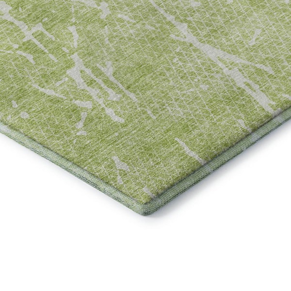 Mayfield Premium Machine Washable Indoor/Outdoor Geometric AMF628 Aloe 1 ft. 8 in. x 2 ft. 6 in. Area Rug