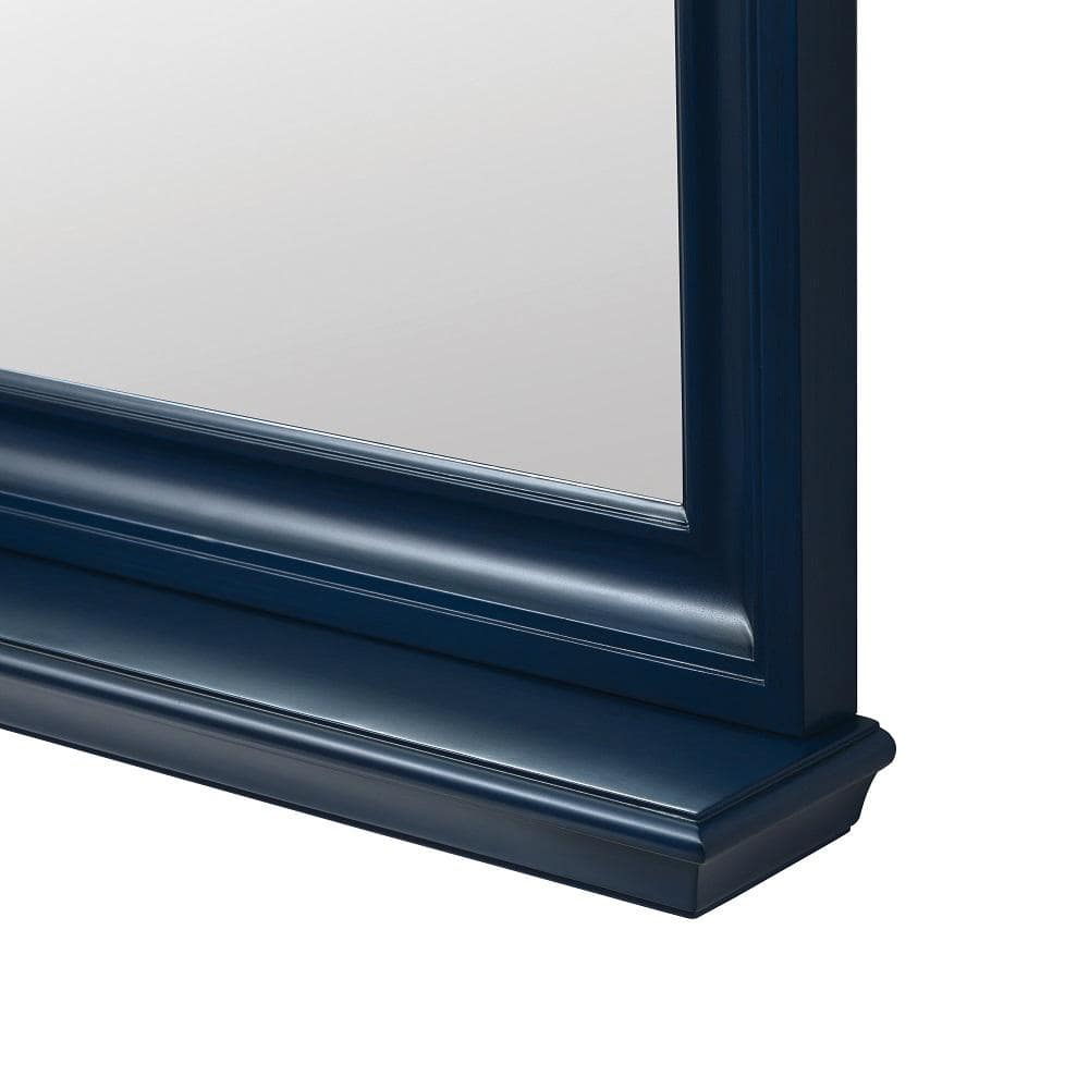Cherie Royal Blue Rectangular Wood Bathroom Vanity Mirror
