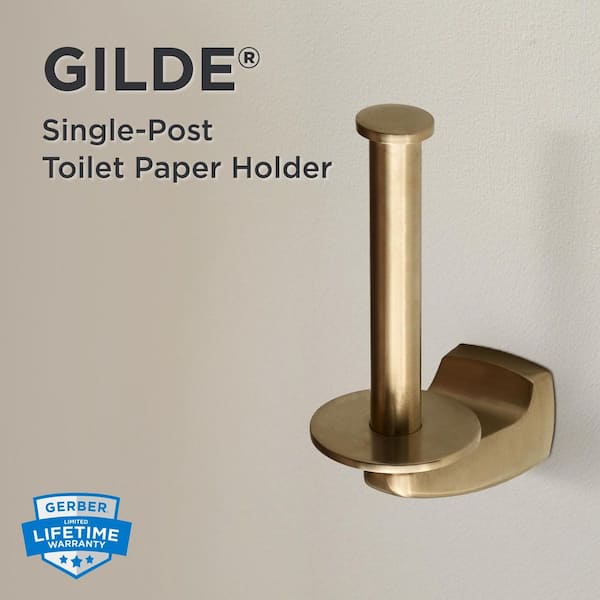 Gilde Wall-Mount Single Post Toilet Paper Holder in Brushed Bronze