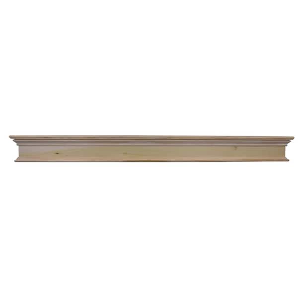 EVERMARK Expressions 5 ft. Classic Poplar Stain Grade Wood Shelf Mantel