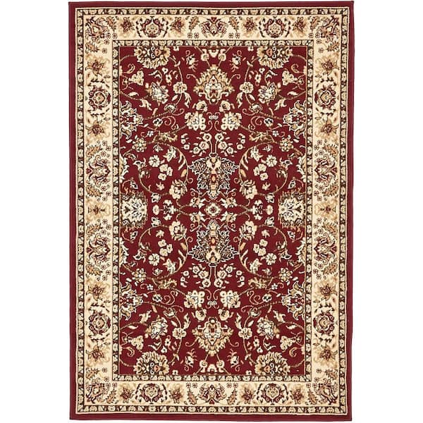 Unique Loom Sialk Hill Washington Burgundy 4' 0 x 6' 0 Area Rug
