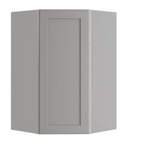 Tremont Pearl Gray Painted Plywood Shaker Assembled Angle Corner Kitchen Cabinet Sft Cls L 23 in W x 15 in D x 42 in H