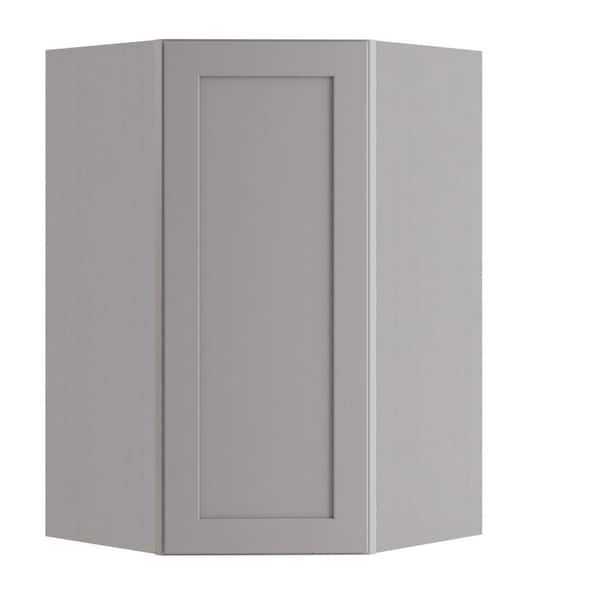 Newport 23 in. W x 15 in. D x 42 in. H Assembled Plywood Diagonal Wall Kitchen Cabinet in Pearl Gray with Soft Close