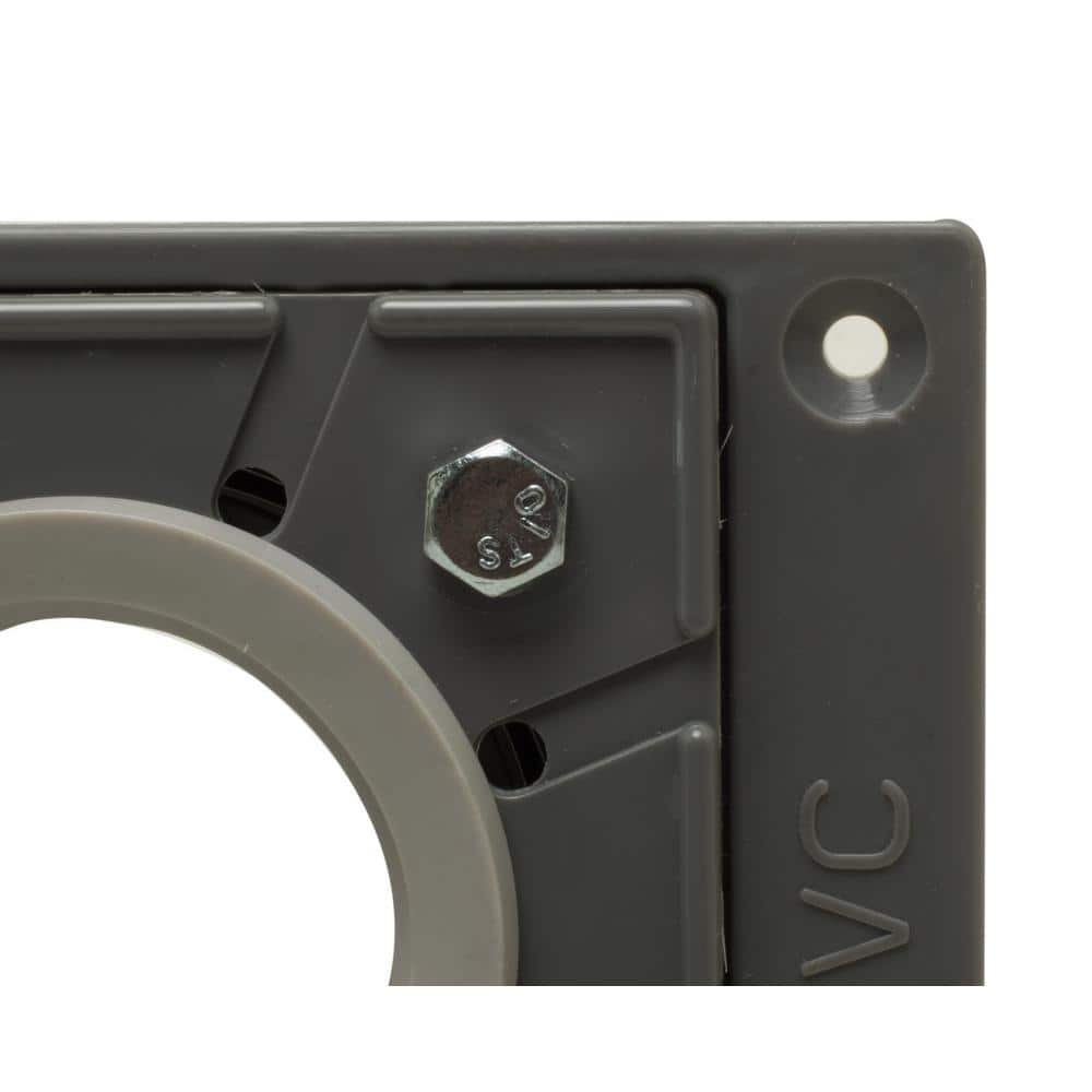 Gray PVC Shower Drain Base with Rubber Fitting