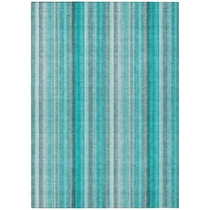 Chantille ACN543 Teal 10 ft. x 14 ft. Machine Washable Indoor/Outdoor Geometric Area Rug