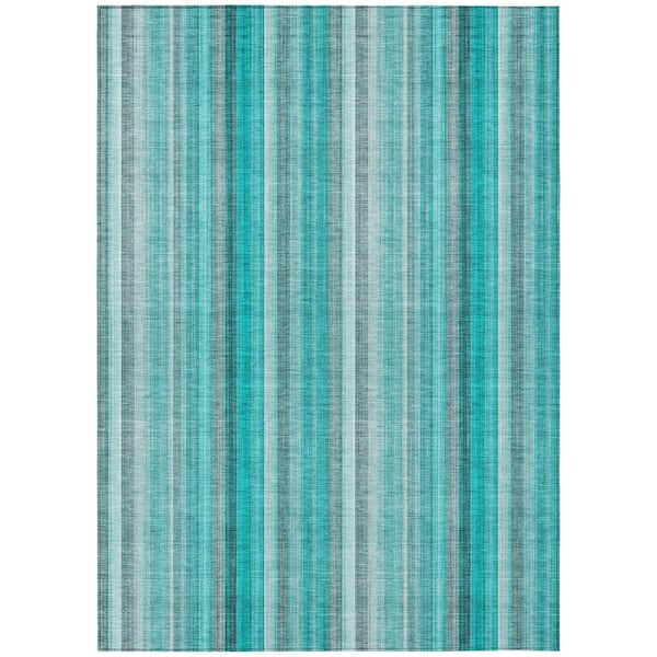 Addison Rugs Chantille ACN543 Teal 10 ft. x 14 ft. Machine Washable Indoor/Outdoor Geometric Area Rug