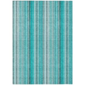 Chantille ACN543 Teal 2 ft. 6 in. x 3 ft. 10 in. Machine Washable Indoor/Outdoor Geometric Area Rug