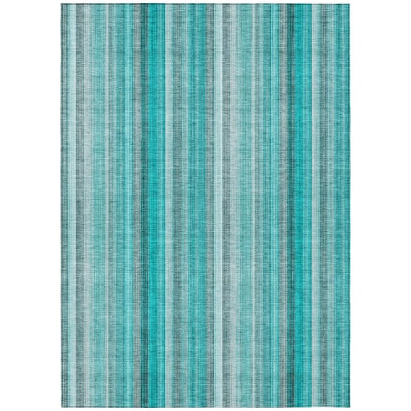 Addison Rugs Chantille ACN543 Teal 5 ft. x 7 ft. 6 in. Machine Washable Indoor/Outdoor Geometric Area Rug