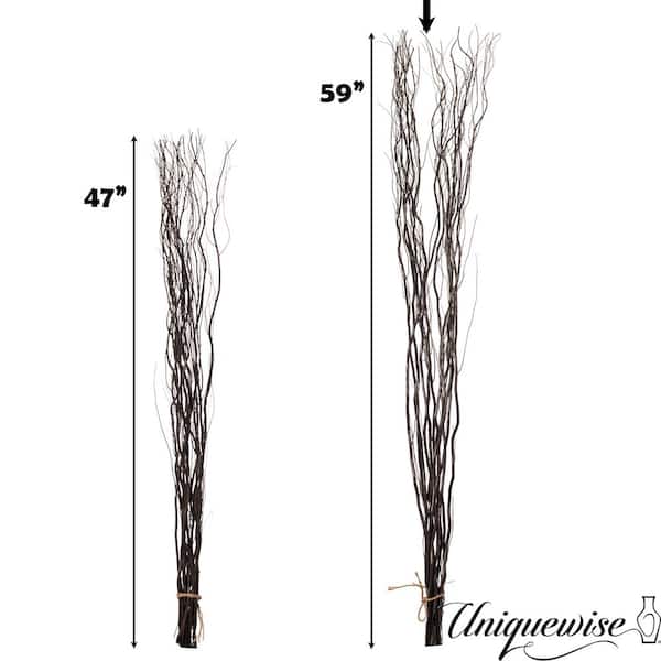 Uniquewise 12-Pieces Natural Dry Branches Authentic Willow Sticks, Home,  and Wedding Craft 59 in, Peeled Brown, Vase Fillers QI004415.70 - The Home  Depot