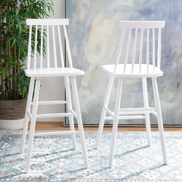 Beaufort 44.5 in. White Bar Stool (Set of 2)