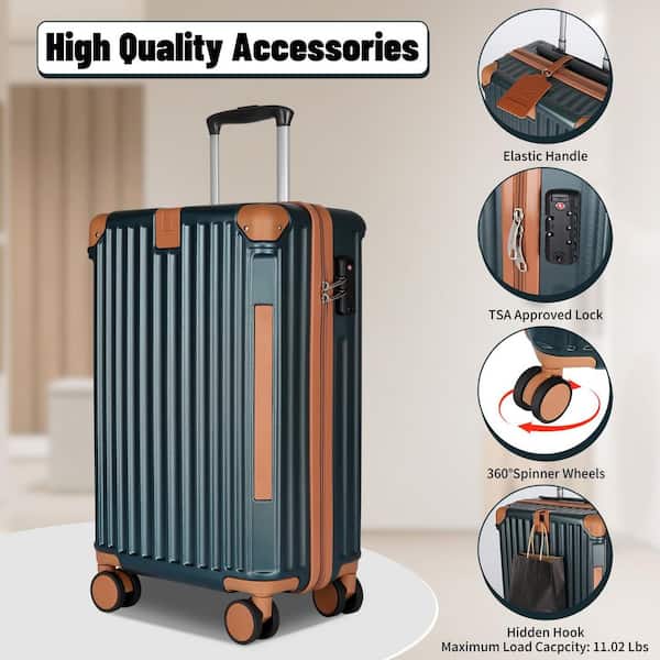 Wudkey Hardshell Small 20 in. Retro Suitcase with Protective Cover