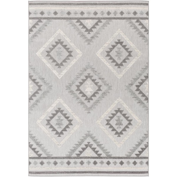Home Decorators Collection Ardmore Gray 5 ft. x 7 ft. Southwestern Indoor/Outdoor Patio Area Rug