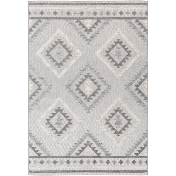 Home Decorators Collection Ardmore Gray 5 ft. x 7 ft. Southwestern Indoor/Outdoor Patio Area Rug