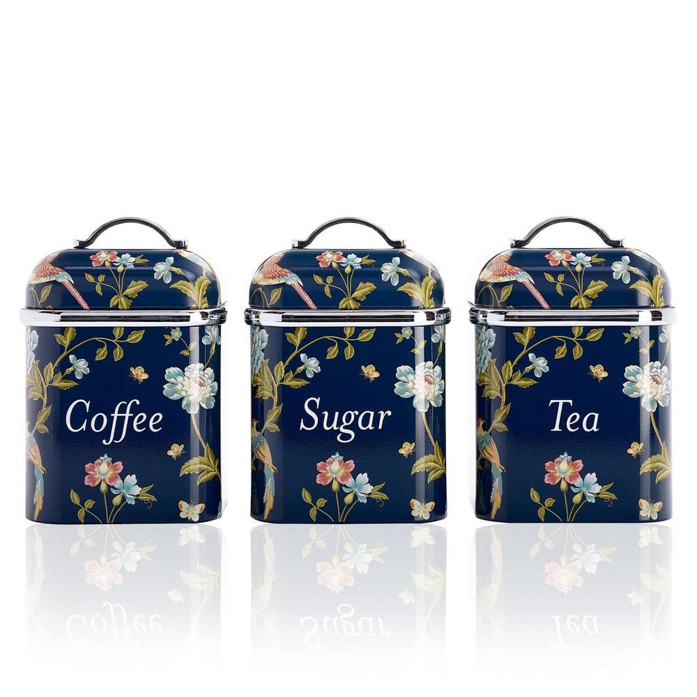Laura Ashley VQ-3-Pieces Stainless Steel Canister Set