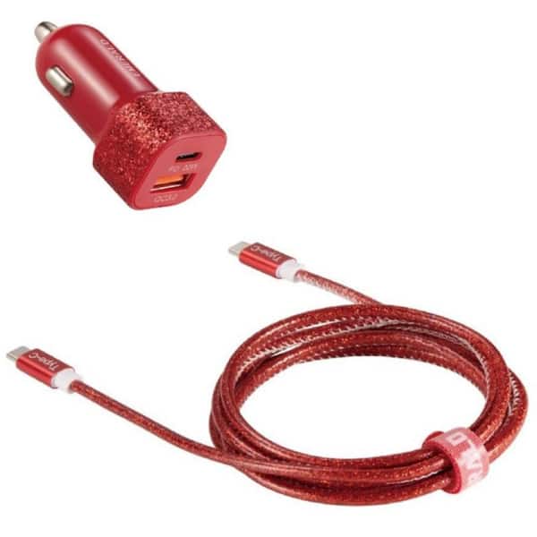 Emerald 2 Port Car Adapter + 6FT Type C Cable 20W Fast Charging