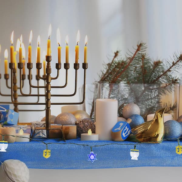 Product Works Brilliant Hanukkah Star of David, Menorah, Dreidel