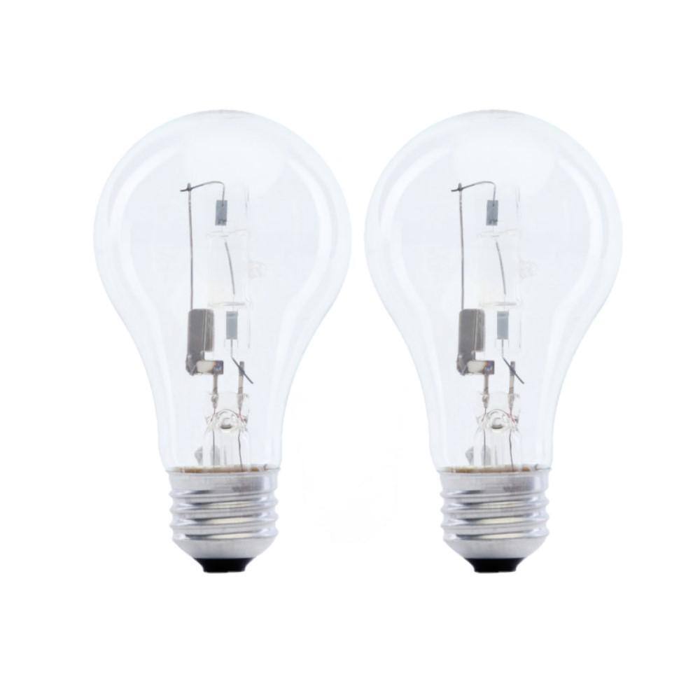 Feit Electric 60-Watt Equivalent A19 E26 Halogen Clear Light Bulb, Soft ...